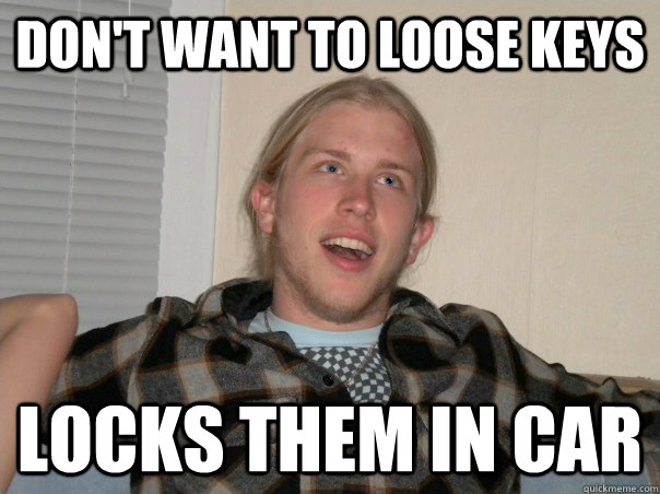 Don't want to loose keys locks them in car  