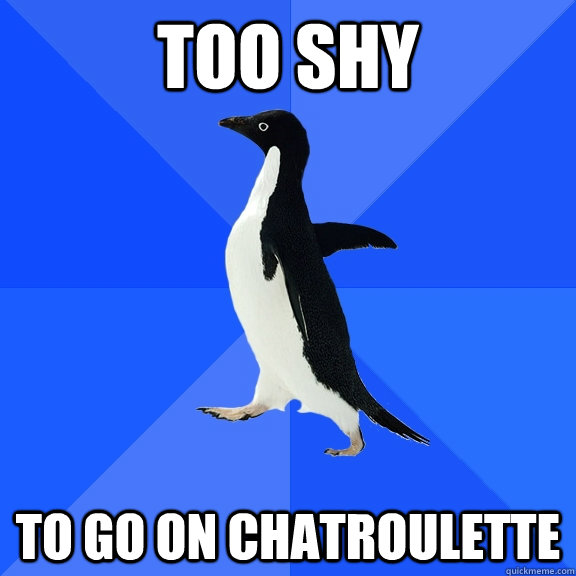 TOO SHY TO GO ON CHATROULETTE  Socially Awkward Penguin