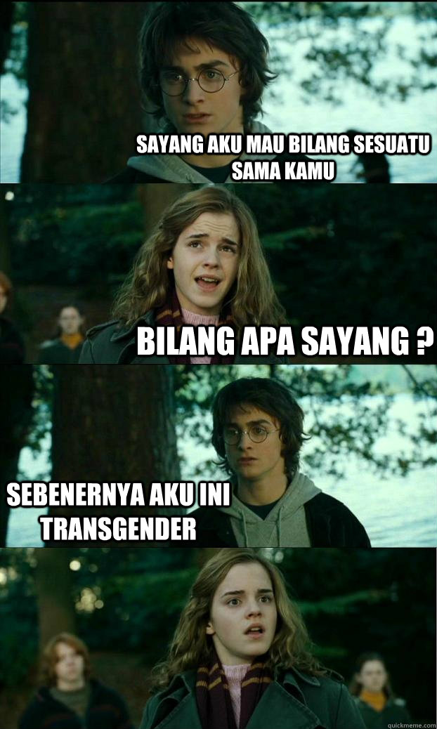 SAYANG AKU MAU BILANG SESUATU SAMA KAMU BILANG APA SAYANG ? SEBENERNYA AKU INI TRANSGENDER  Horny Harry
