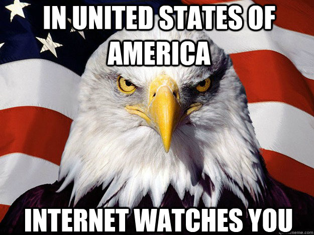 In United States of America Internet watches you - In United States of America Internet watches you  Patriotic Eagle