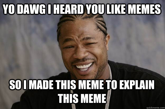 yo dawg i heard you like memes so i made this meme to explain this meme  Xzibit meme