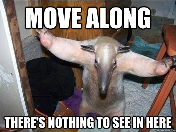 Move along there's nothing to see in here  I got this