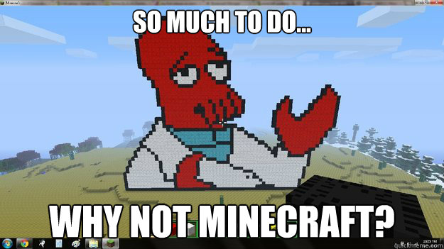 So much to do... Why not Minecraft?  