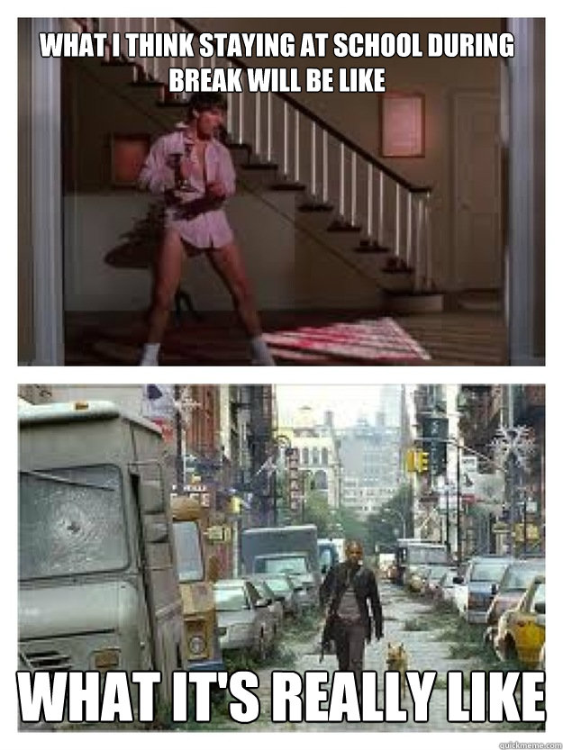 What I think staying at school during break will be like What it's really like - What I think staying at school during break will be like What it's really like  Misc