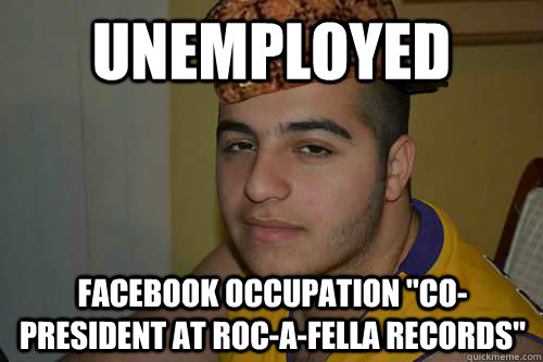 Unemployed Facebook occupation 