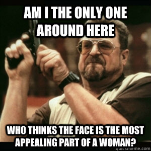 Am i the only one around here who thinks the face is the most appealing part of a woman?  