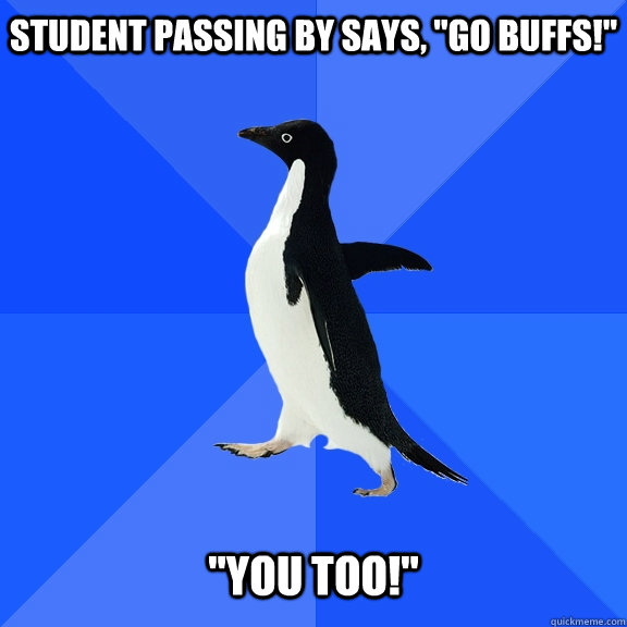 Student passing by says, 