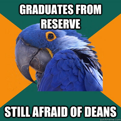 Graduates from reserve Still afraid of deans  Paranoid Parrot