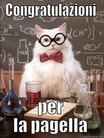CONGRATULAZIONI PER LA PAGELLA Science Cat