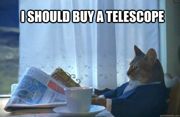 I should buy a telescope - I should buy a telescope  Sophisticated Cat