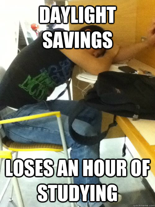 Daylight Savings Loses an hour of studying - Daylight Savings Loses an hour of studying  Asian Daylight Savings Problems