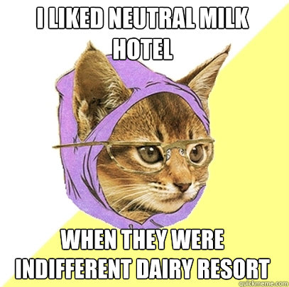I liked Neutral Milk Hotel when they were indifferent Dairy Resort - I liked Neutral Milk Hotel when they were indifferent Dairy Resort  Hipster Kitty