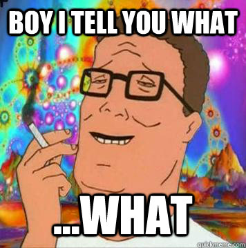 Boy I tell you what ...What - Boy I tell you what ...What  hank hill high