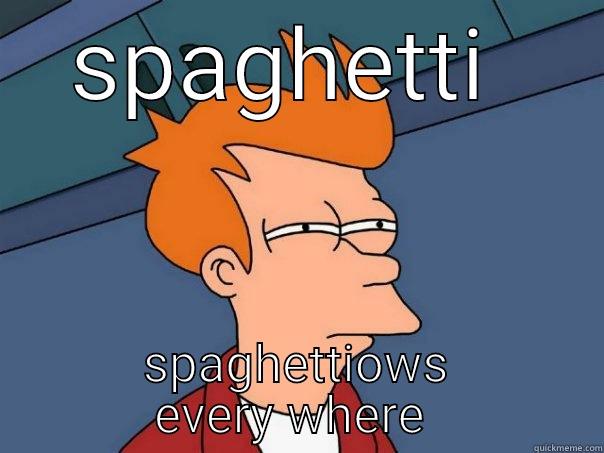 SPAGHETTI  SPAGHETTIOWS EVERY WHERE  Futurama Fry