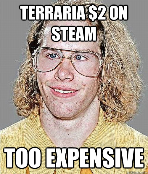 Terraria $2 on steam too expensive - Terraria $2 on steam too expensive  NeoGAF Asshole