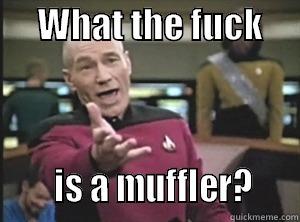      WHAT THE FUCK                IS A MUFFLER?     Annoyed Picard