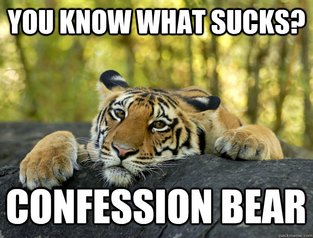 you know what sucks? confession bear - you know what sucks? confession bear  Confession Tiger