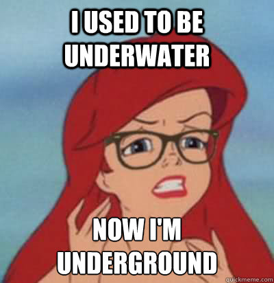 I used to be underwater Now I'm 
underground  Hipster Ariel