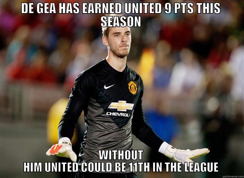 DE GEA HAS EARNED UNITED 9 PTS THIS SEASON WITHOUT HIM UNITED COULD BE 11TH IN THE LEAGUE Misc