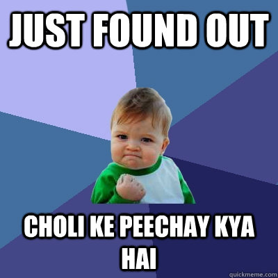 just found out choli ke peechay kya hai  Success Kid
