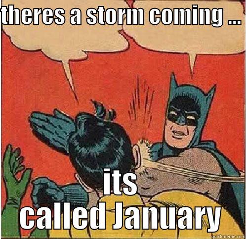 THERES A STORM COMING ...  ITS CALLED JANUARY Batman Slapping Robin