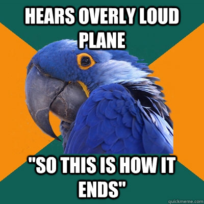 Hears overly loud plane 