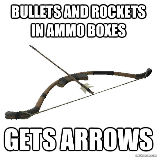 Bullets and rockets in ammo boxes Gets arrows  TF2 Logic