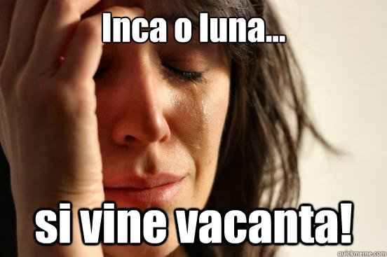 Inca o luna... si vine vacanta!  First World Problems