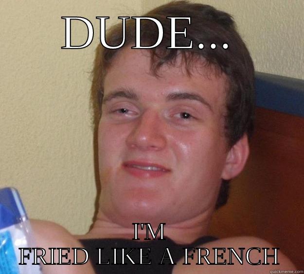 DUDE... I'M FRIED LIKE A FRENCH 10 Guy