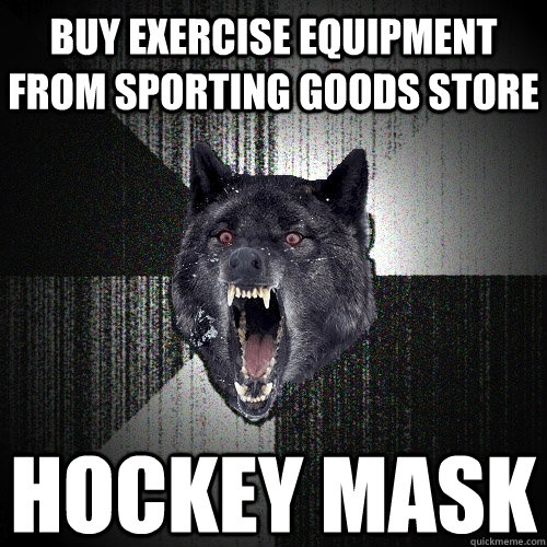 BUY EXERCISE EQUIPMENT FROM SPORTING GOODS STORE HOCKEY MASK  Insanity Wolf
