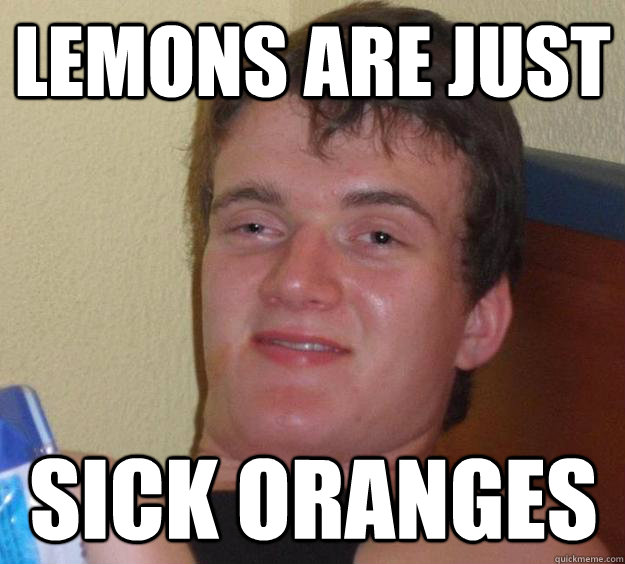 Lemons are just sick Oranges  10 Guy