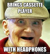 Brings Cassette player with headphones  