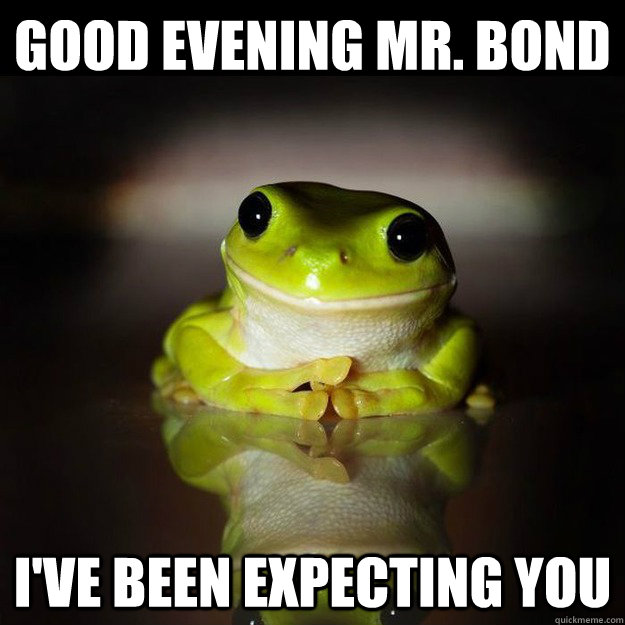 Good evening mr. bond i've been expecting you  Creepy Psychiatrist Frog