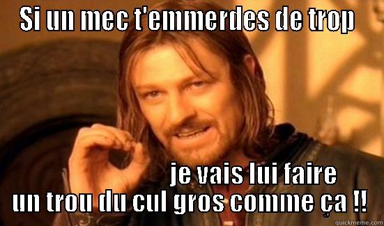 SI UN MEC T'EMMERDES DE TROP                            JE VAIS LUI FAIRE UN TROU DU CUL GROS COMME ÇA !! Boromir