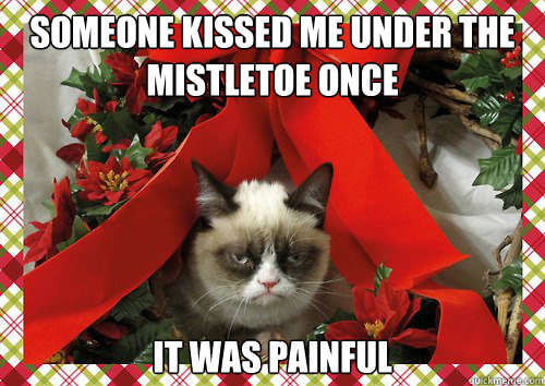 Someone kissed me under the mistletoe once it was painful - Someone kissed me under the mistletoe once it was painful  A Grumpy Cat Christmas
