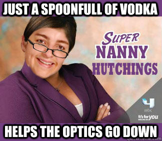Just a spoonfull of vodka helps the optics go down  
