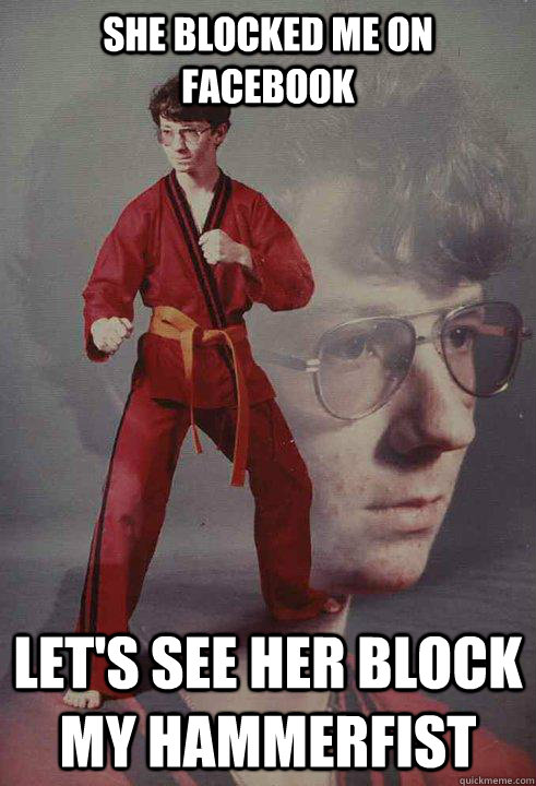 She blocked me on FaceBook let's see her block my hammerfist - She blocked me on FaceBook let's see her block my hammerfist  Karate Kyle