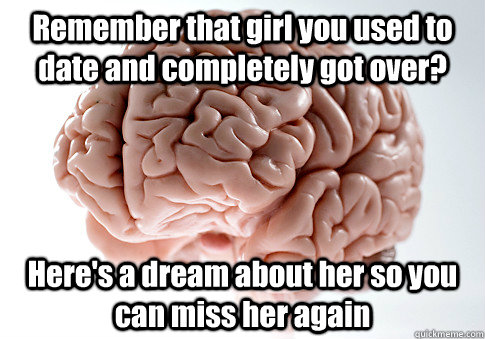 Remember that girl you used to date and completely got over? Here's a dream about her so you can miss her again - Remember that girl you used to date and completely got over? Here's a dream about her so you can miss her again  Scumbag Brain
