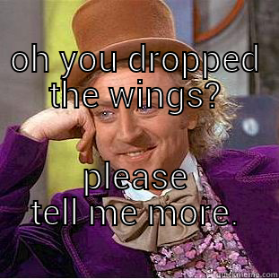                             OH YOU DROPPED THE WINGS? PLEASE TELL ME MORE.                       Condescending Wonka