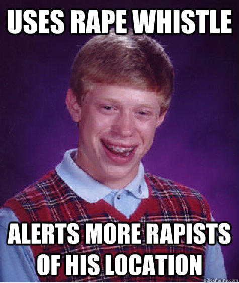 uses rape whistle alerts more rapists of his location  