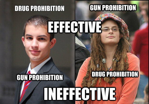 Drug Prohibition Gun Prohibition Effective Gun Prohibition Drug Prohibition Ineffective  College Liberal Vs College Conservative