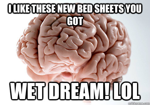 I like these new bed sheets you got Wet Dream! LOL  Scumbag Brain
