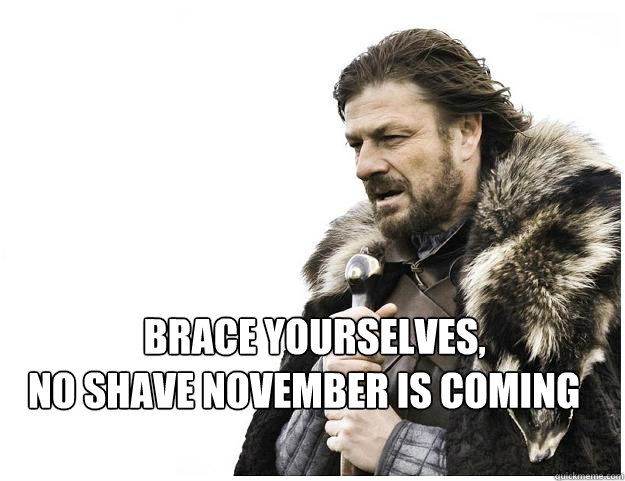                Brace yourselves,
No Shave November is coming  Imminent Ned