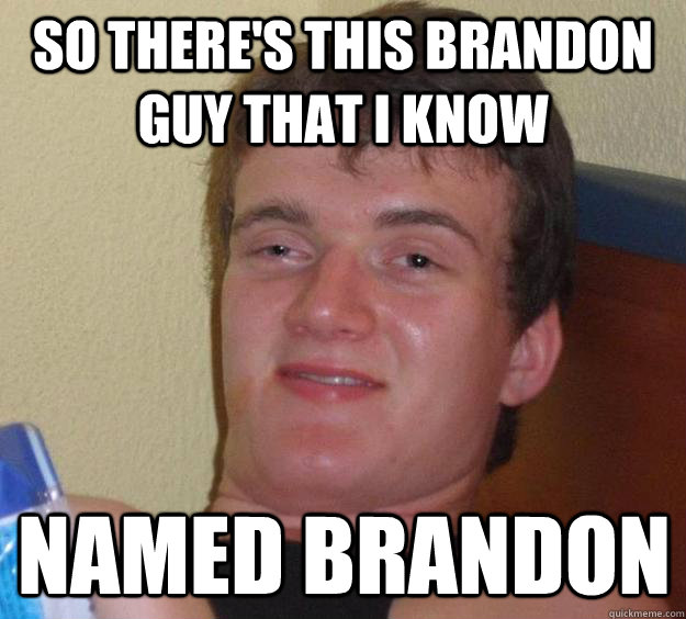 So there's this Brandon guy that I know named Brandon  10 Guy
