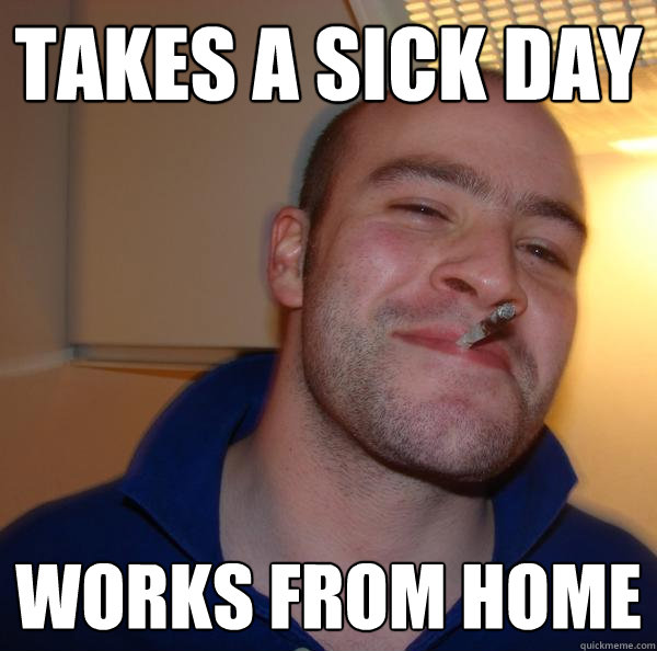 working from home with sick child meme