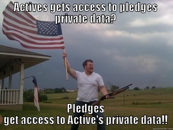 ACTIVES GETS ACCESS TO PLEDGES PRIVATE DATA? PLEDGES GET ACCESS TO ACTIVE'S PRIVATE DATA!! Overly Patriotic American
