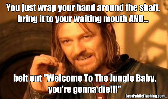 You just wrap your hand around the shaft, bring it to your waiting mouth AND... belt out 