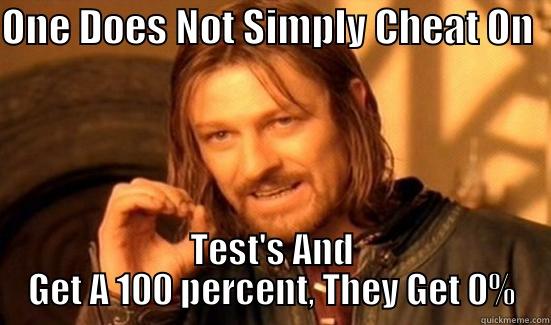 ONE DOES NOT SIMPLY CHEAT ON   TEST'S AND GET A 100 PERCENT, THEY GET 0% Boromir
