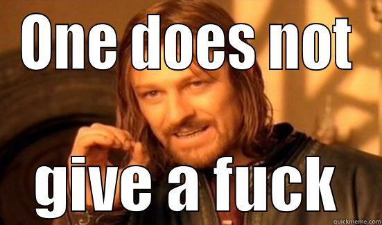 ONE DOES NOT GIVE A FUCK Boromir