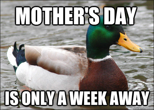 mother's day is only a week away - mother's day is only a week away  Actual Advice Mallard